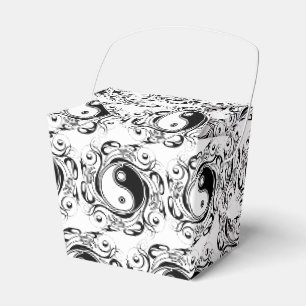 Yin & Yang Symbol Schwarz-Weiß-Tätowierstil Geschenkschachtel