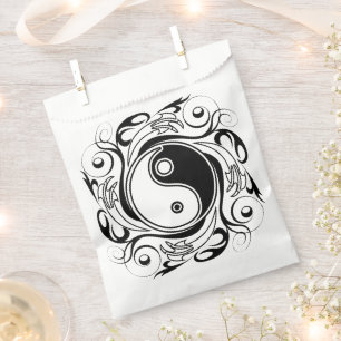 Yin & Yang-Symbol Schwarz-Weiß-Tätowierstil Geschenktütchen