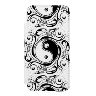 Yin & Yang-Symbol Schwarz-Weiß-Tätowierstil Incipio Watson™ iPhone 5 Geldbörsen Hülle