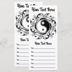 Yin & Yang Symbol Schwarz-Weiß-Tätowierstil Menükarte