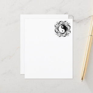 Yin & Yang Symbol Schwarz-Weiß-Tätowierungsstil