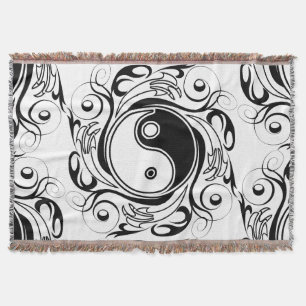 Yin & Yang Symbol Schwarz-Weiß-Tätowierungsstil Decke