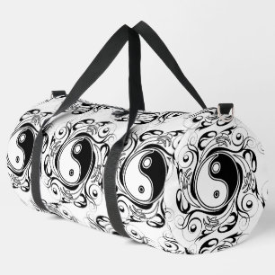 Yin & Yang Symbol Schwarz-Weiß-Tätowierungsstil Duffle Bag