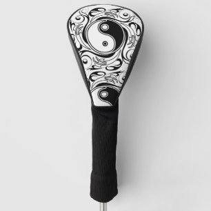 Yin & Yang Symbol Schwarz-Weiß-Tätowierungsstil Golf Headcover
