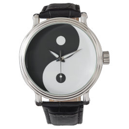 Yin Yang Symbol Schwarz-weiße Formen in Harmonie Armbanduhr
