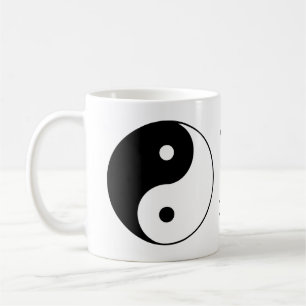 Yin Yang Symbol-Schwarz-weißer Name Kaffeetasse