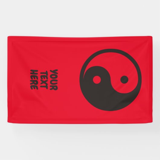 Yin Yang Symbol - solide Tätowierung Banner (Horizontal)