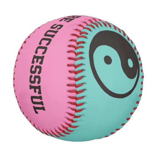 Yin Yang Symbol - solide Tätowierung Baseball (Schrägansicht)