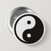 Yin Yang Symbol - solide Tätowierung Button (Vorne & Hinten)