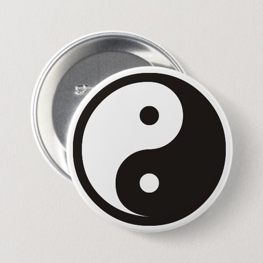 Yin Yang Symbol - solide Tätowierung Button (Vorne & Hinten)