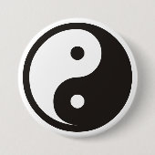Yin Yang Symbol - solide Tätowierung Button (Vorderseite)
