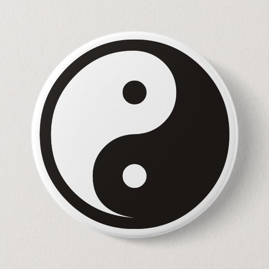 Yin Yang Symbol - solide Tätowierung Button (Vorderseite)