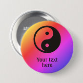 Yin Yang Symbol - solide Tätowierung Button (Vorne & Hinten)