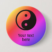 Yin Yang Symbol - solide Tätowierung Button (Vorderseite)