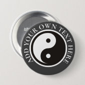 Yin Yang Symbol - solide Tätowierung Button (Vorne & Hinten)