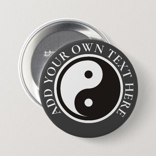 Yin Yang Symbol - solide Tätowierung Button (Vorne & Hinten)