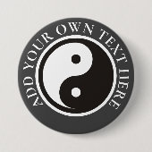 Yin Yang Symbol - solide Tätowierung Button (Vorderseite)