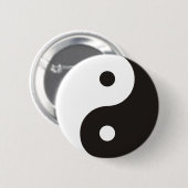 Yin Yang Symbol - solide Tätowierung Button (Vorne & Hinten)