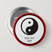 Yin Yang Symbol - solide Tätowierung Button (Vorne & Hinten)