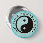 Yin Yang Symbol - solide Tätowierung Button (Vorne & Hinten)