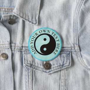 Yin Yang Symbol - solide Tätowierung Button