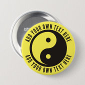 Yin Yang Symbol - solide Tätowierung Button (Vorne & Hinten)