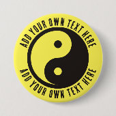 Yin Yang Symbol - solide Tätowierung Button (Vorderseite)