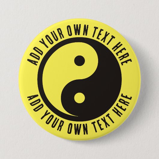 Yin Yang Symbol - solide Tätowierung Button (Vorderseite)