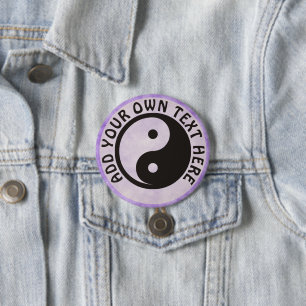 Yin Yang Symbol - solide Tätowierung Button