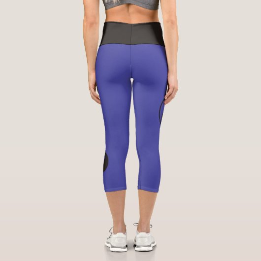 Yin Yang Symbol - solide Tätowierung Capri Leggings (Rückseite)