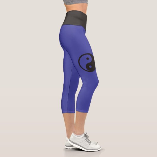 Yin Yang Symbol - solide Tätowierung Capri Leggings (Rechts)