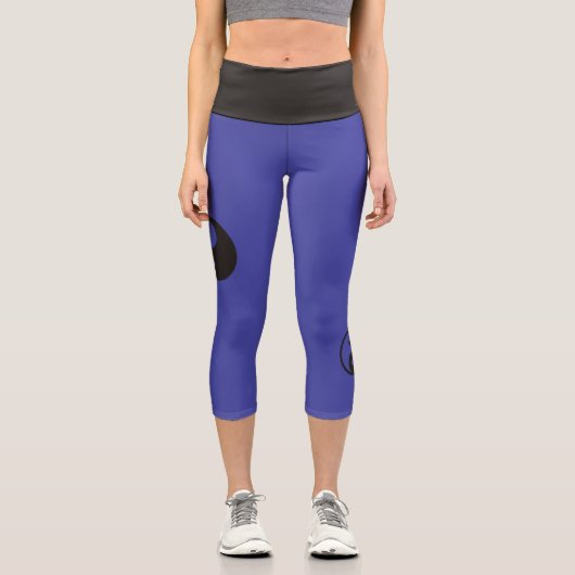 Yin Yang Symbol - solide Tätowierung Capri Leggings (Vorderseite)