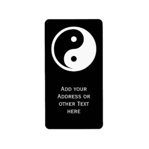 Yin Yang Symbol - solide Tätowierung-Design 2 Adressaufkleber