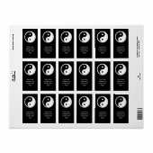 Yin Yang Symbol - solide Tätowierung-Design 2 Adressaufkleber (Vorne)