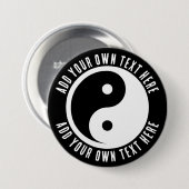 Yin Yang Symbol - solide Tätowierung-Design 2 Button (Vorne & Hinten)