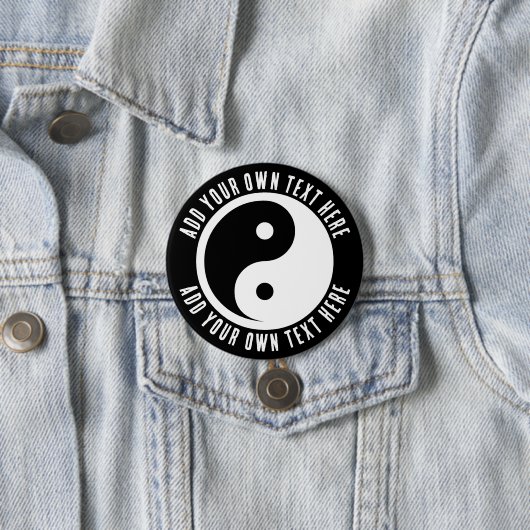 Yin Yang Symbol - solide Tätowierung-Design 2 Button (Beispiel)