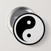 Yin Yang Symbol - solide Tätowierung-Design 2 Button (Vorne & Hinten)