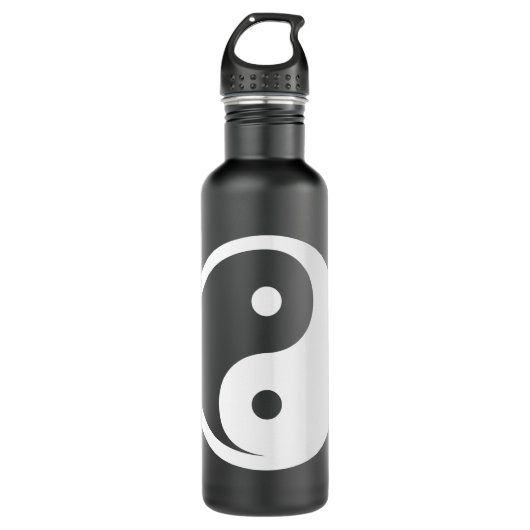 Yin Yang Symbol - solide Tätowierung-Design 2 Edelstahlflasche (Vorderseite)