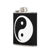 Yin Yang Symbol - solide Tätowierung-Design 2 Flachmann (Links)