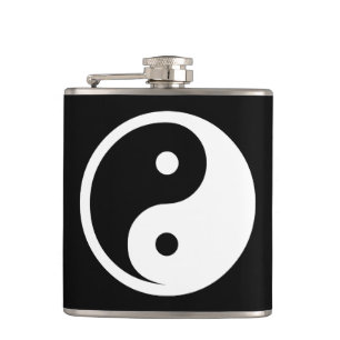 Yin Yang Symbol - solide Tätowierung-Design 2 Flachmann