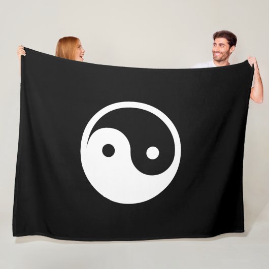 Yin Yang Symbol - solide Tätowierung-Design 2 Fleecedecke (Beispiel)
