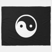 Yin Yang Symbol - solide Tätowierung-Design 2 Fleecedecke (Vorderseite (Horizontal))