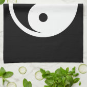Yin Yang Symbol - solide Tätowierung-Design 2 Geschirrtuch (Gefaltet)