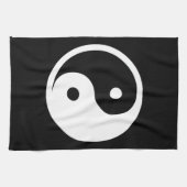 Yin Yang Symbol - solide Tätowierung-Design 2 Geschirrtuch (Horizontal)