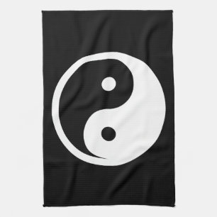 Yin Yang Symbol - solide Tätowierung-Design 2 Geschirrtuch
