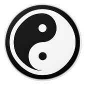 Yin Yang Symbol - solide Tätowierung-Design 2 Keramikknauf (Vorderseite)