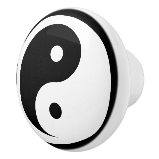 Yin Yang Symbol - solide Tätowierung-Design 2 Keramikknauf (Rechts)