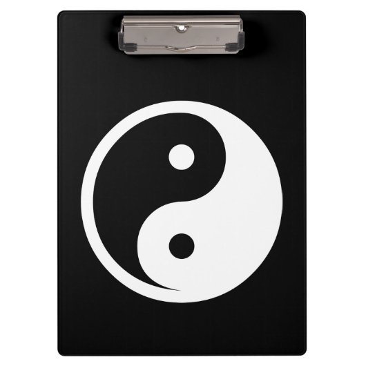 Yin Yang Symbol - solide Tätowierung-Design 2 Klemmbrett (Vorderseite)