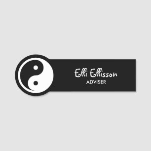 Yin Yang Symbol - solide Tätowierung-Design 2 Namensschild