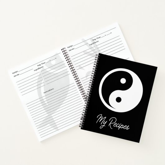 Yin Yang Symbol - solide Tätowierung-Design 2 Notizblock (Innenseite)